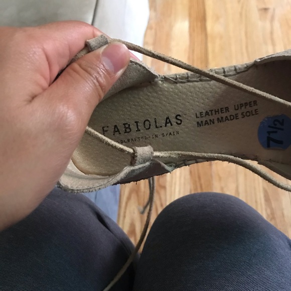 Fabiolas Tan Suede Tie-up Espadrilles, size 7 1/2 - Picture 8 of 13